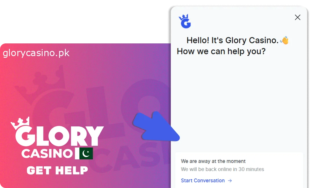 Glory Casino Customer Support for users from Pakistan