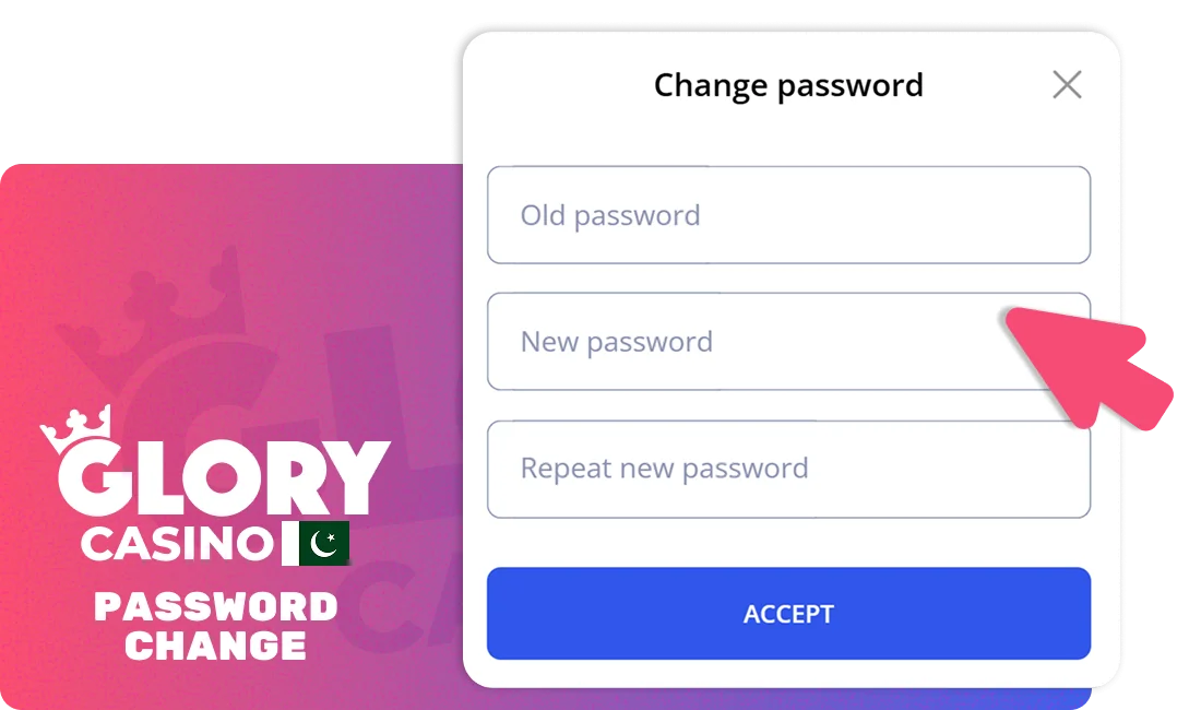 How do I change my Glory Casino password?