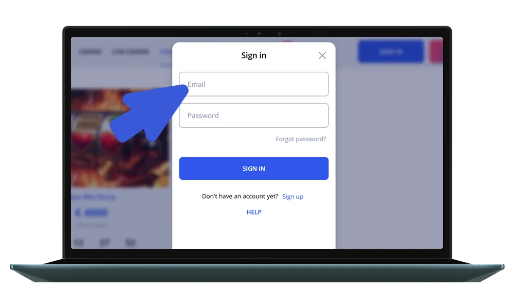 Log into your Glory Casino account